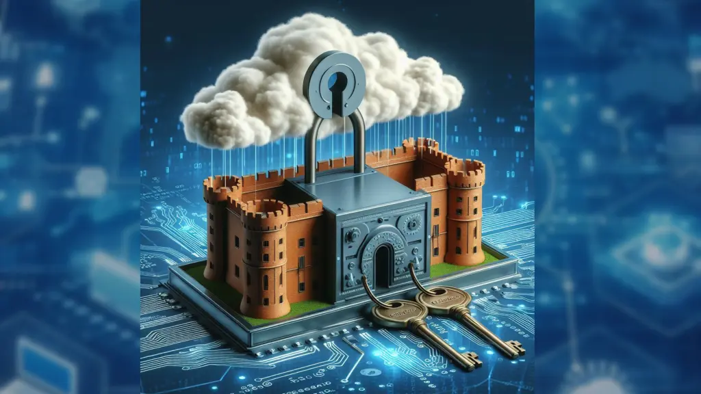 Cloud-based data encryption lock and keys securing a database
